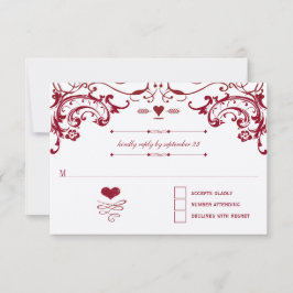 Red Chalkboard Cute Heart Initials Typografia RSVP