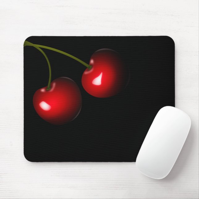 Red Cherries Mouse Pad (Com mouse)