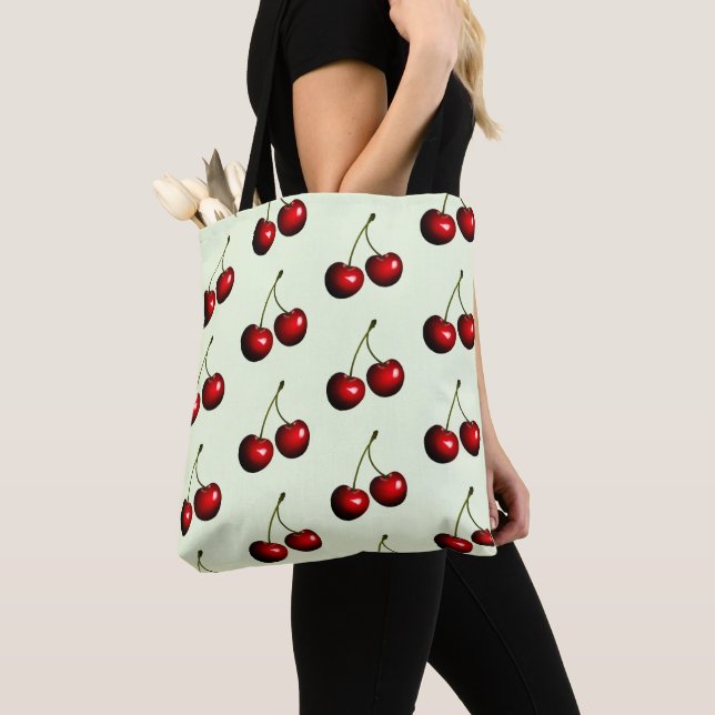 Red Cherries Tote Bag - Suas Cores (Close Up)
