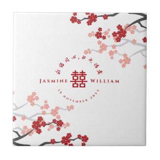 Red Cherry Blossoms Dobro Xi Presente Casamento Ch