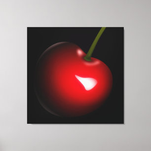 Red Cherry Canvas Print - Sua Cor - Texto