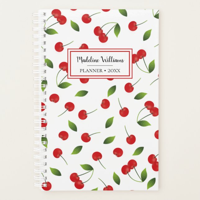 Red Cherry Pattern | Planejador Personalizado (Frente)
