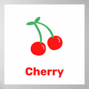Red cherry with words poster
