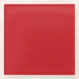 Red Christmas Color Square Glass Coaster