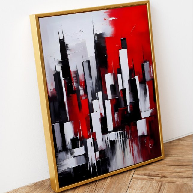Red City Frame Art Poster (This is Red City art piece, and it's beautifully framed in gold.)