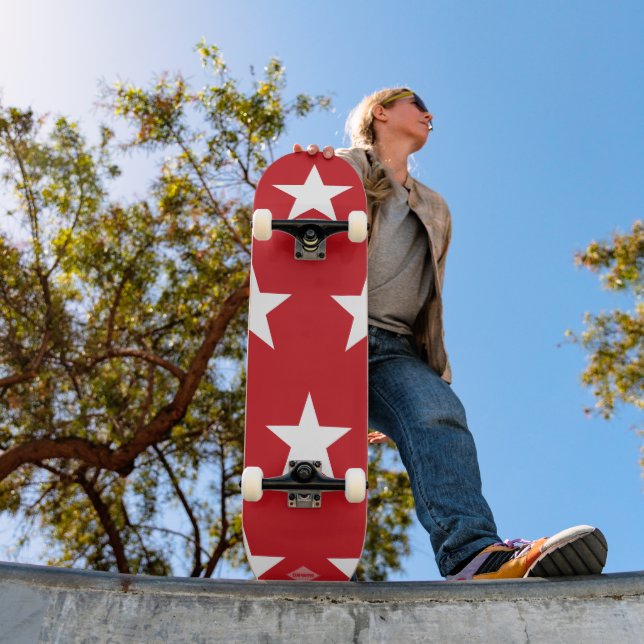 Red com White Stars HAMbWG skate (Ao ar livre 1)