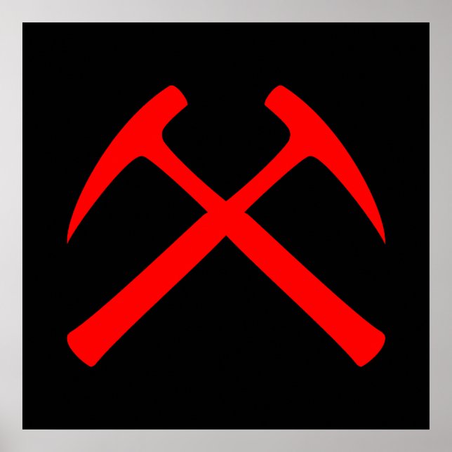 Red Crossed Rock Hammers Poster (Frente)