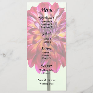 Red Dahlia Tinado com Menu Casamento Amarelo