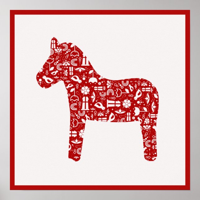 Red Dala Horse Poster (Frente)