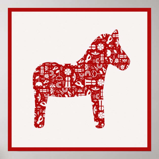 Red Dala Horse Poster (Frente)