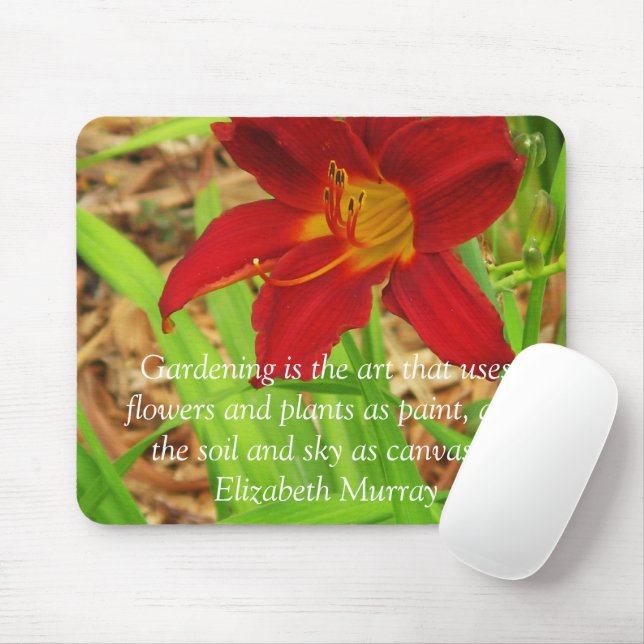 Red DayLily Mousepad (Com mouse)