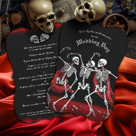 Red Death Dancing Skeletons Convite de casamento G