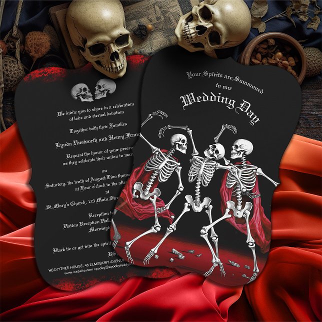Red Death Dancing Skeletons Convite de casamento G (Criador carregado)
