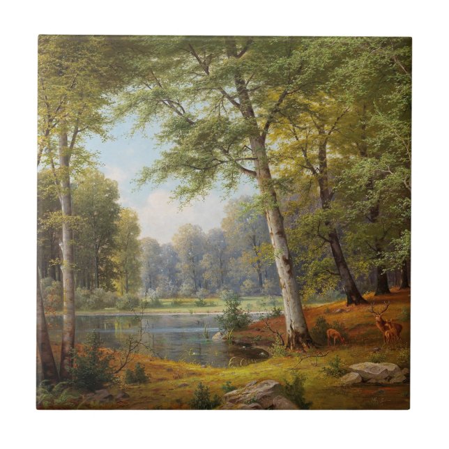 Red Deer by the Forest Pond (Frente)