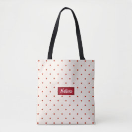 Red Dots Pattern Christmas Tote Bag