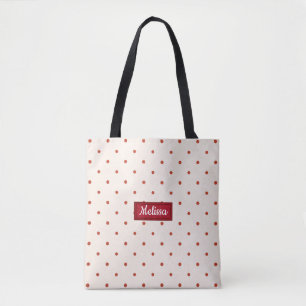 Red Dots Pattern Christmas Tote Bag
