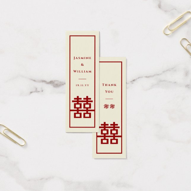 Red Double Feliness - Marca de presentes do casame (Escritótio)