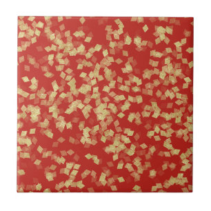 Red Dourado Confetti Abstrato