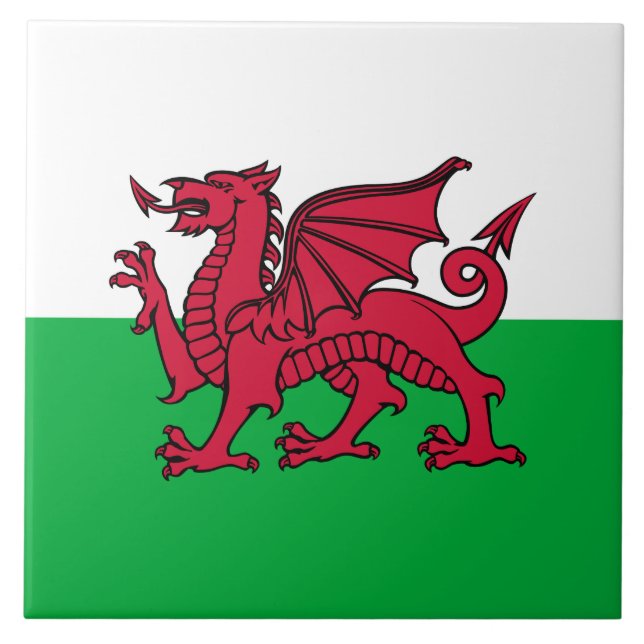 Red Dragon Celtic Flag & Welsh (Frente)