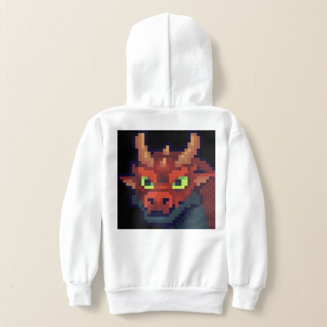 Red Dragon pixel art hoodie (Postura das costas)