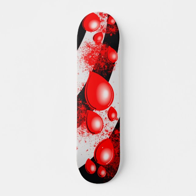 Red Drops – Abstract Skateboard Design (Frente)