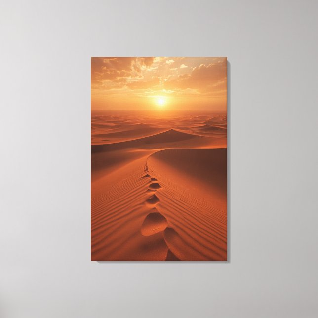 Red Dune Horizon – Sunlit Desert Path Canvas Print (Frente)