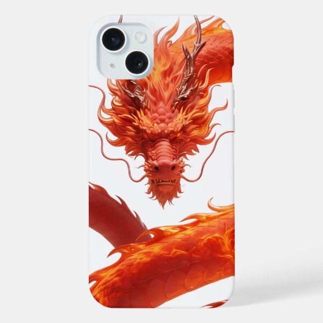 Red Fire Dragon Art | Mythical Flame Dragon Design (Verso)