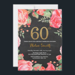 Red Floral 60º Aniversário Convite Dourado<br><div class="desc">Red Floral 60º Convite de Aniversário para Mulheres. Flor Botânica De Aquarela Dourada Glitter. Fundo Chalkboard. Flores Florais De Pêonias Rosa. Aniversário Adulto. Para mais personalização,  clique no botão "Personalizar" e use nossa ferramenta de design para modificar este modelo.</div>