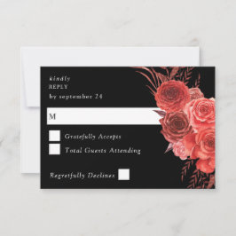 Red Floral Black no Meal RSVP 2