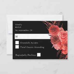 Red Floral Black no Meal RSVP 2
