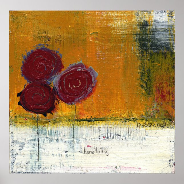 Red Floral Buquê Art Impressão por Dan Robertson (Frente)