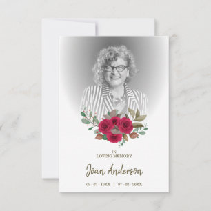 Red Floral Wreath Funeral Convite Querido