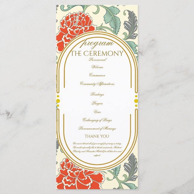 Red Florals with Green Leaves (Frente)