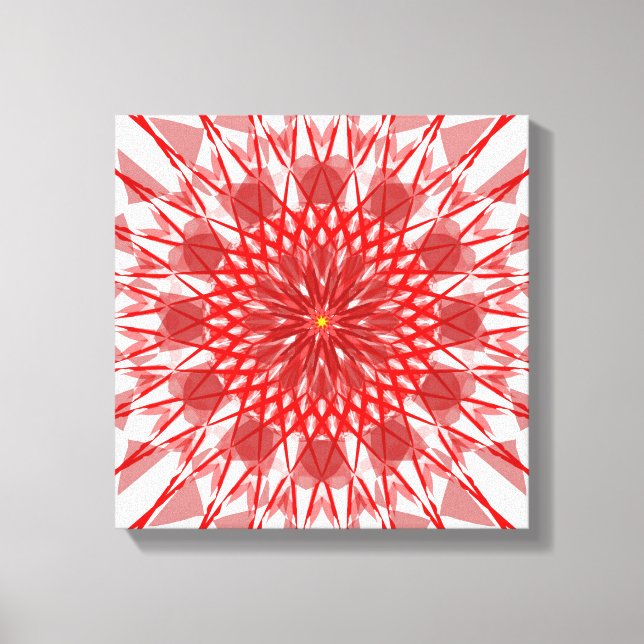 Red Flower mandala Canvas Art (Frente)