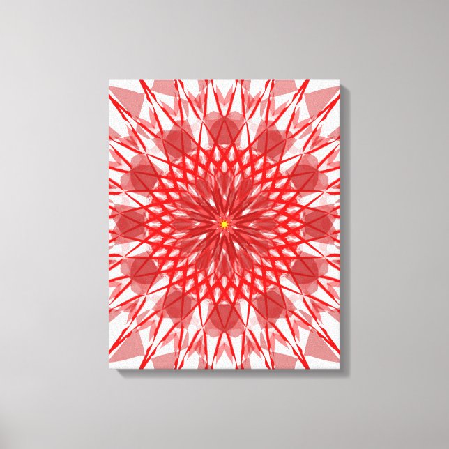 Red Flower mandala Canvas Art (Frente)