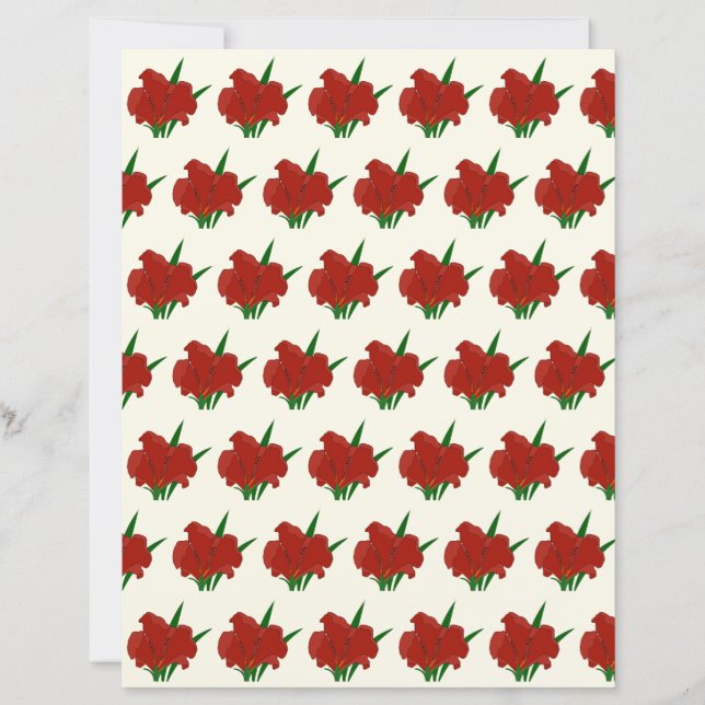 Red Flower Scrapbook Paper (Frente)