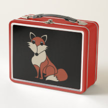 Red Fox Animal Metal Box