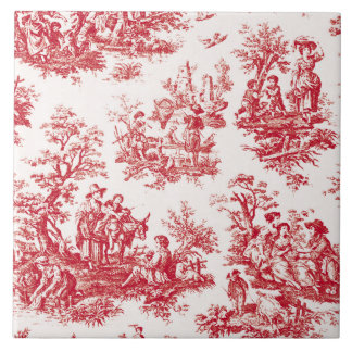 Red French Country Toile