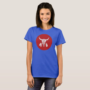 Red Ghost Dance Buffalo circula mulheres camiseta