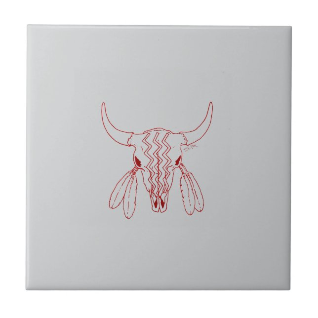 Red Ghost Dance Buffalo gray small tile (Frente)
