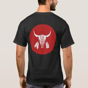 Red Ghost Dance Buffalo preto círculo de camiseta