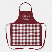 Red Gingham Apron Personalizado