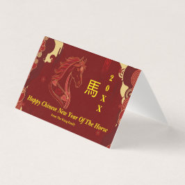 Red & Gold Happy Chinese year of the Horse Card