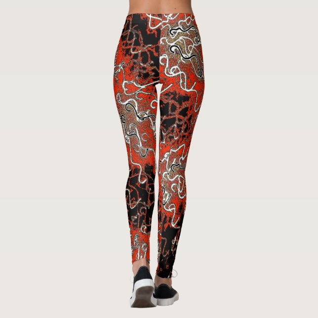 Red Gold Swirl Leggings (Verso)