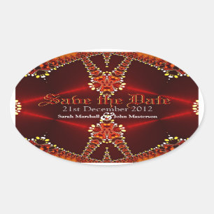 Red Gothic Diva Guardar o adesivo Oval Data