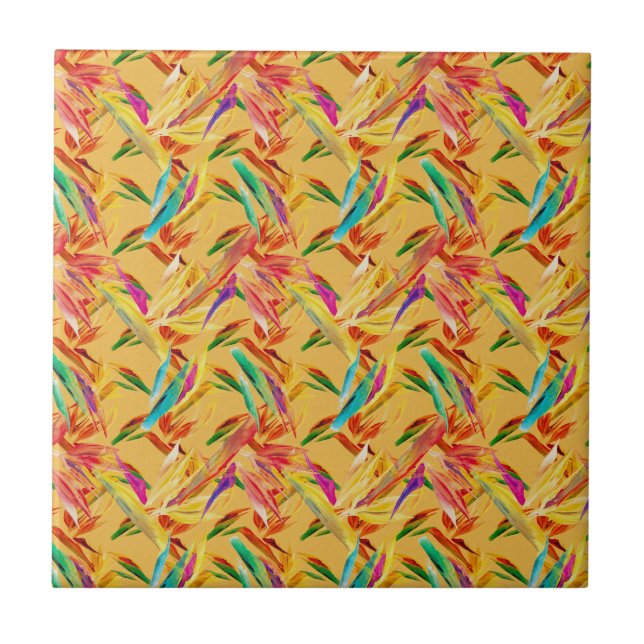 Red Green Blue Purple Abstrato Floral Art Deco (Frente)