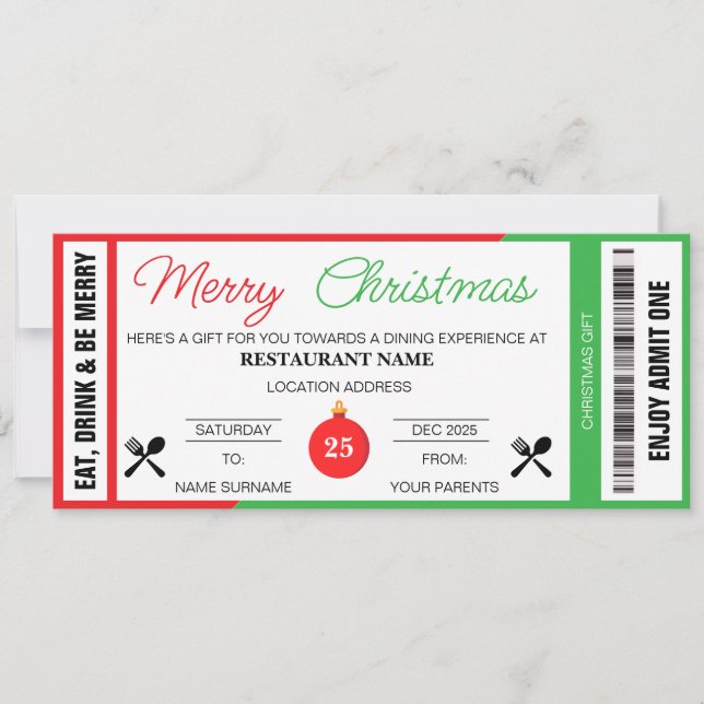 Red Green Christmas Gift Voucher (Frente)