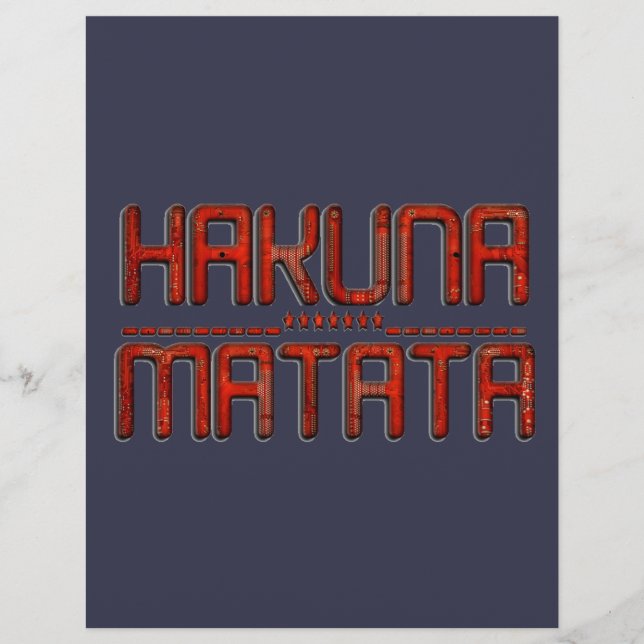Red Hakuna Matata 3D Techno Star Design (Frente)