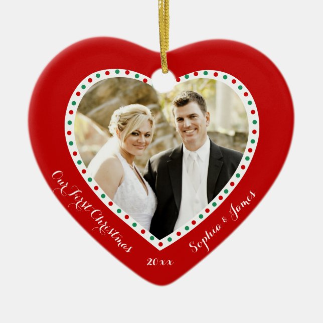 Red Heart Nosso Primeiro Ornamento De Natal (Frente)