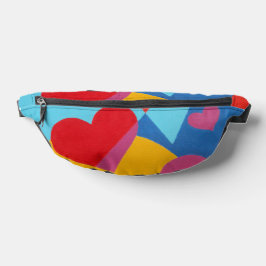 Red Hearts Abstract Fanny Pack